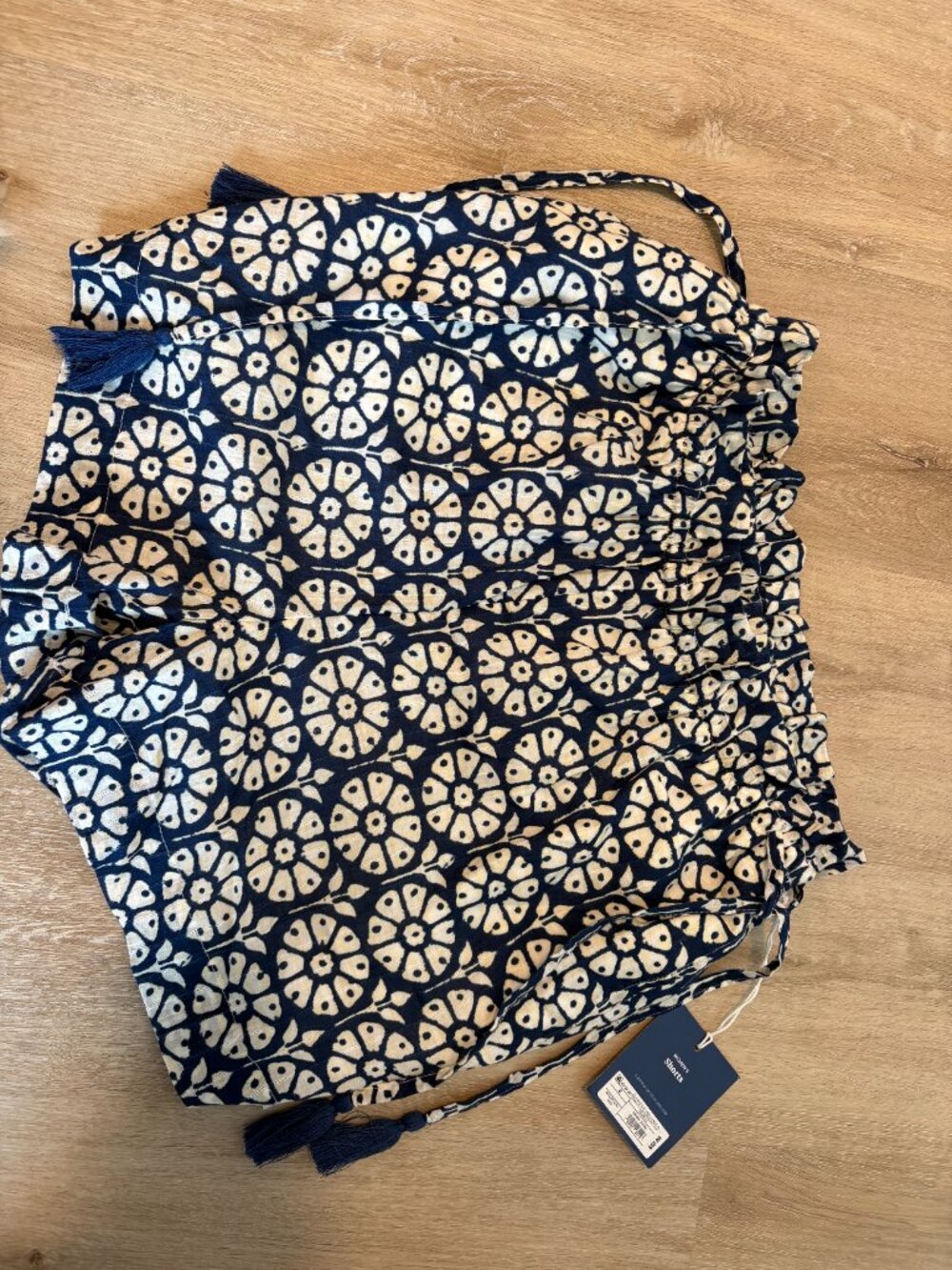 Roller Rabbit x Target Navy Floral Tassel Shorts NWT